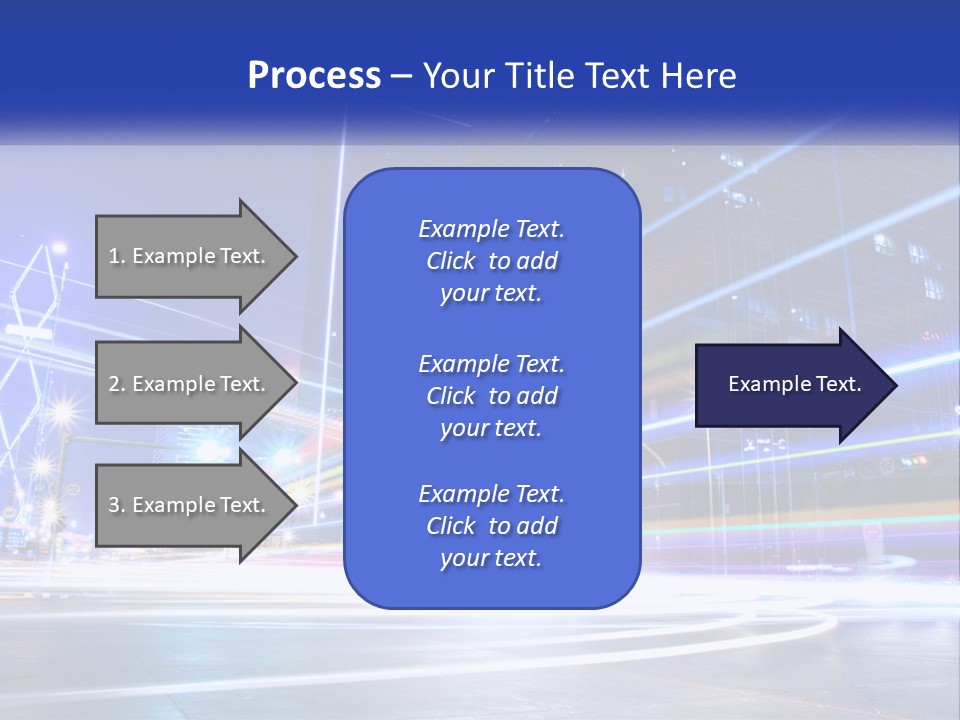 A Powerpoint Presentation Is Shown With A Cityscape In The Background PowerPoint Template