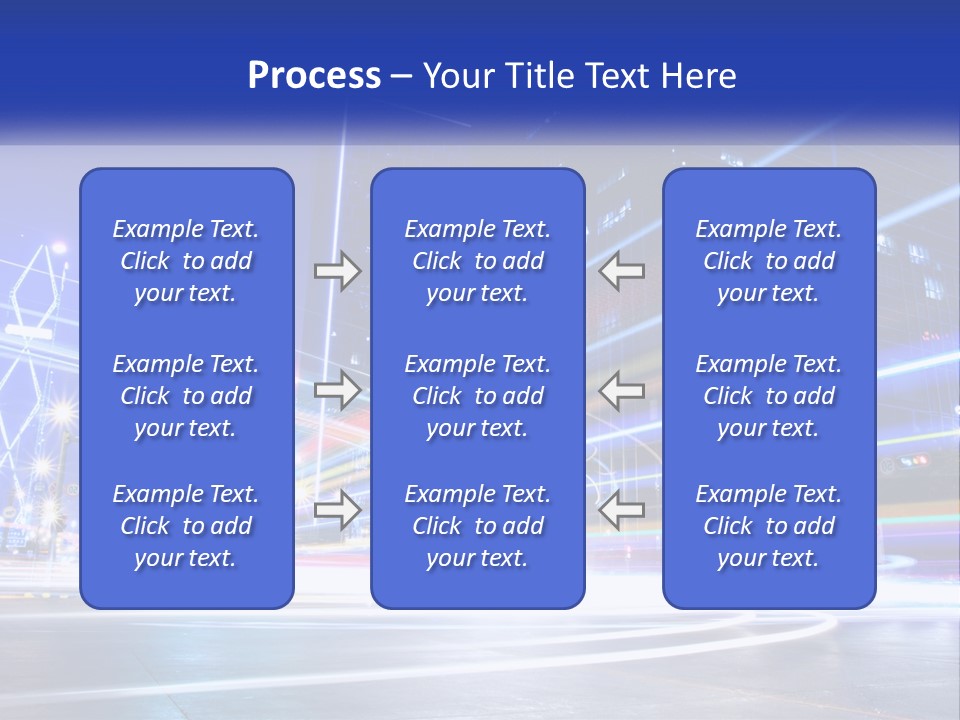A Powerpoint Presentation Is Shown With A Cityscape In The Background PowerPoint Template