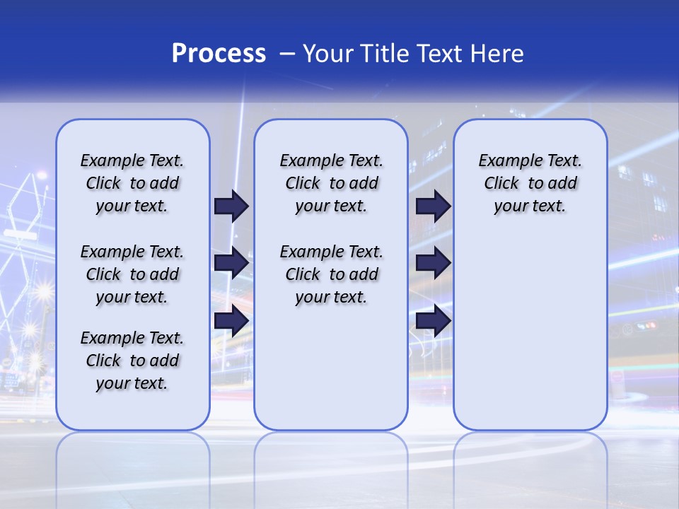 A Powerpoint Presentation Is Shown With A Cityscape In The Background PowerPoint Template