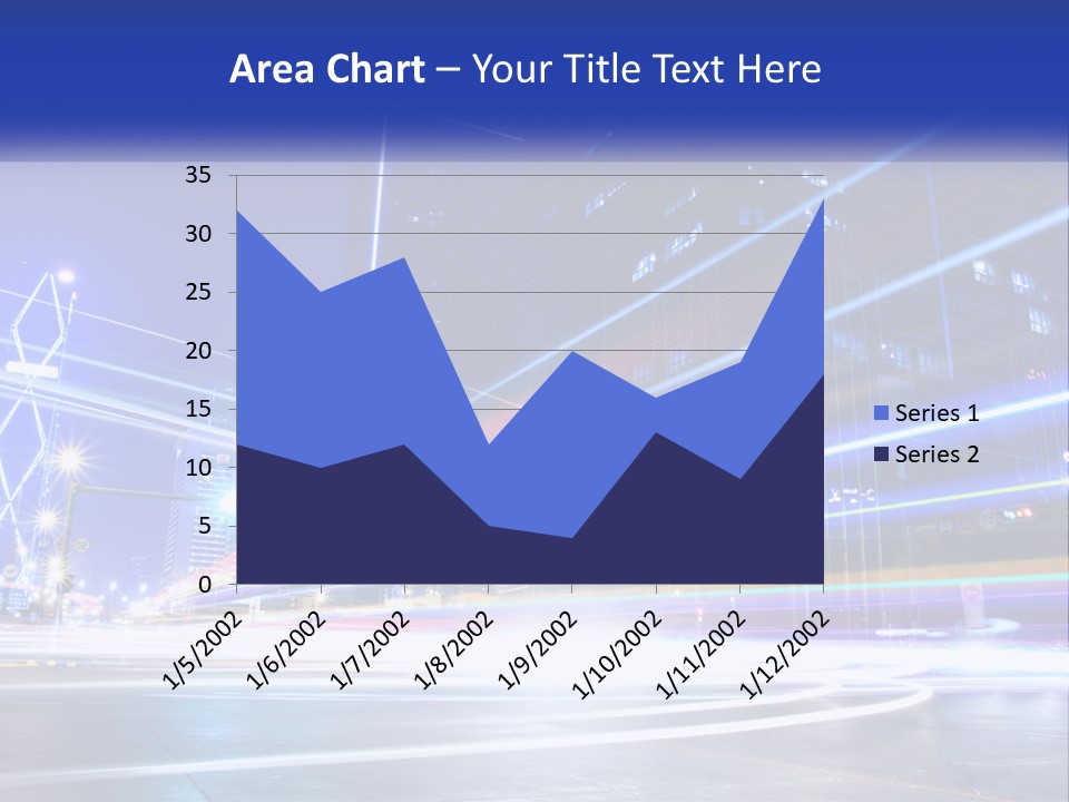 A Powerpoint Presentation Is Shown With A Cityscape In The Background PowerPoint Template