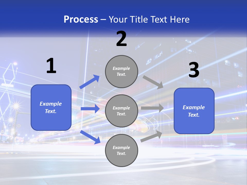 A Powerpoint Presentation Is Shown With A Cityscape In The Background PowerPoint Template