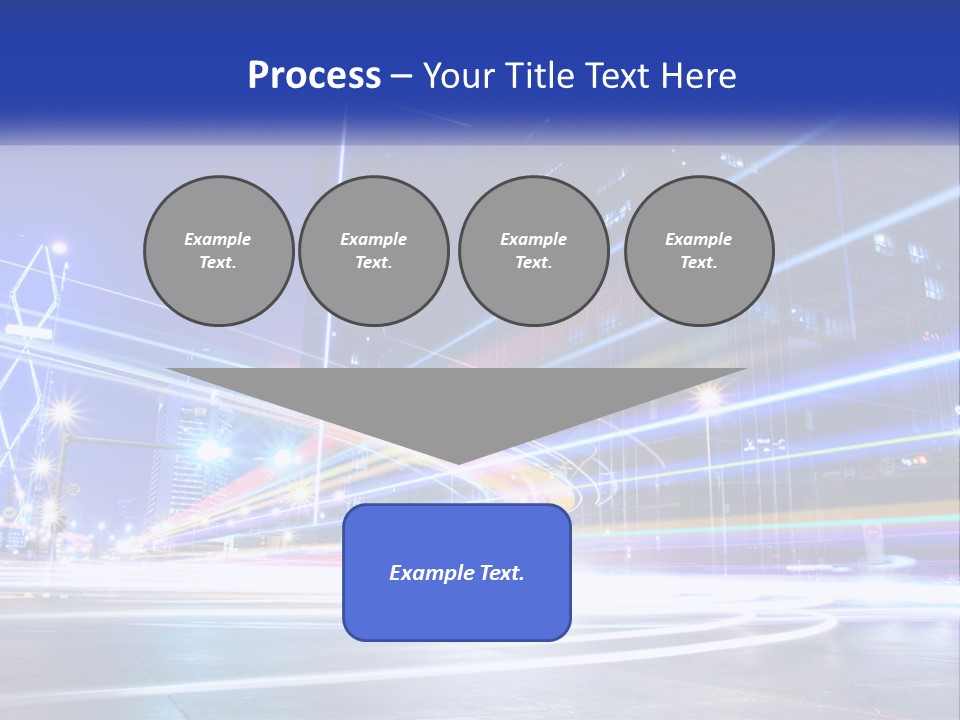 A Powerpoint Presentation Is Shown With A Cityscape In The Background PowerPoint Template