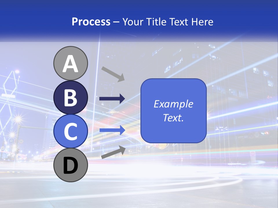 A Powerpoint Presentation Is Shown With A Cityscape In The Background PowerPoint Template