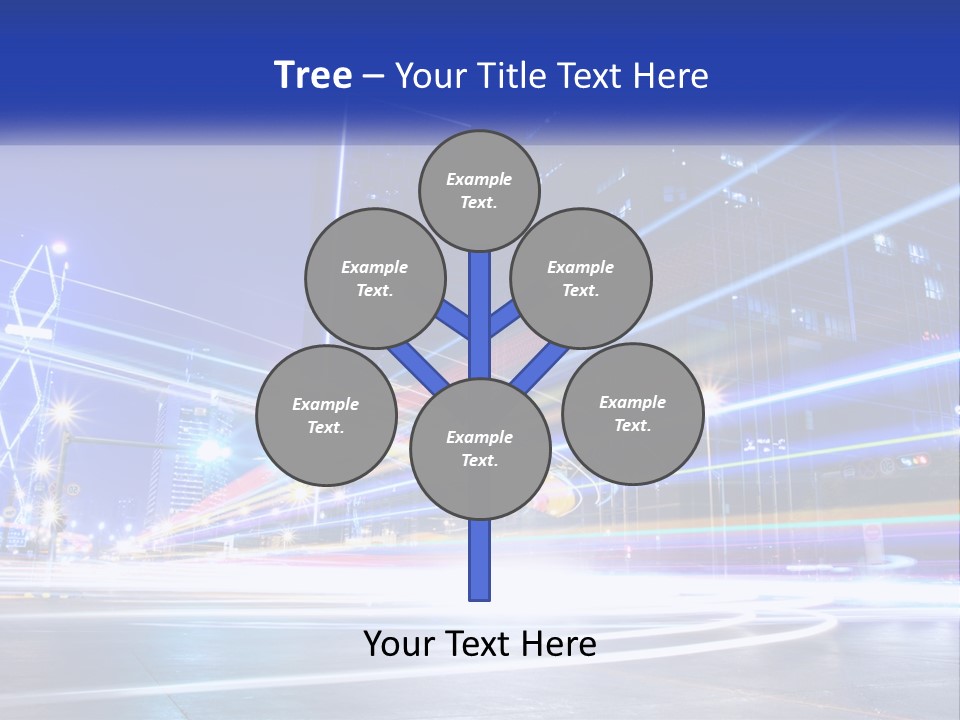 A Powerpoint Presentation Is Shown With A Cityscape In The Background PowerPoint Template