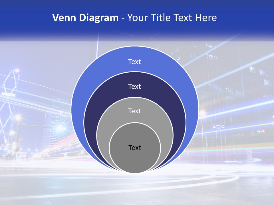 A Powerpoint Presentation Is Shown With A Cityscape In The Background PowerPoint Template