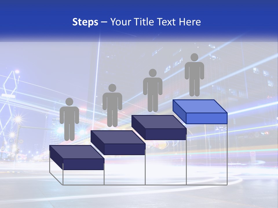 A Powerpoint Presentation Is Shown With A Cityscape In The Background PowerPoint Template