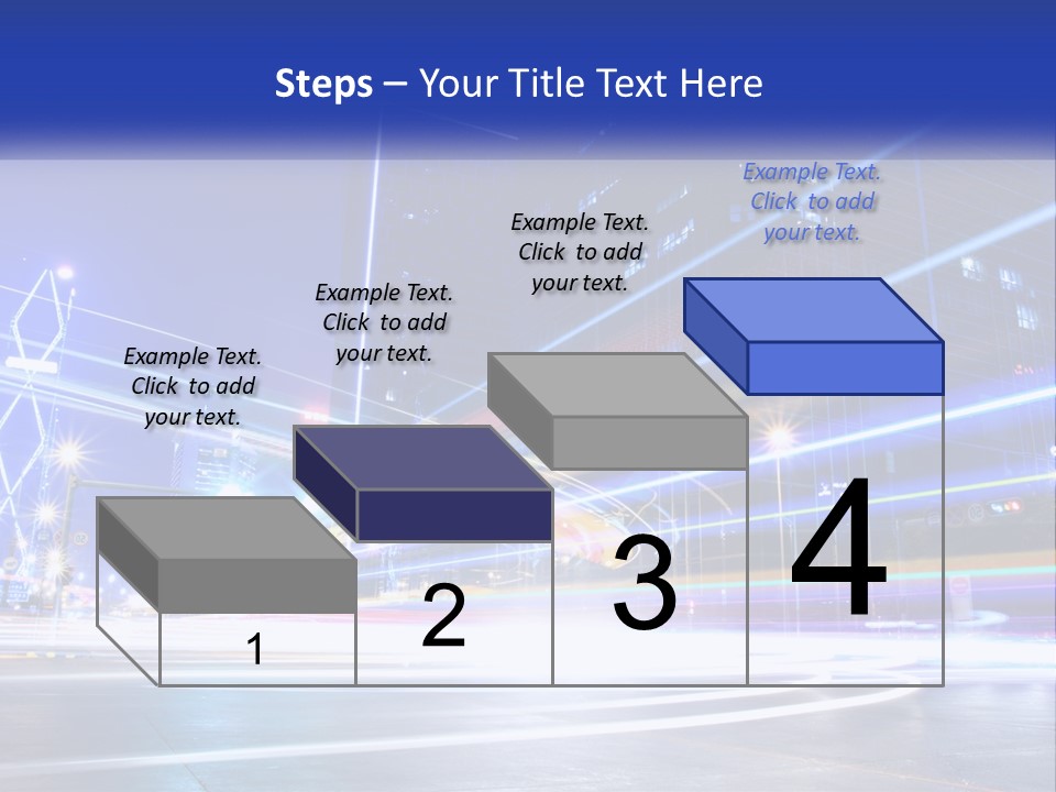 A Powerpoint Presentation Is Shown With A Cityscape In The Background PowerPoint Template