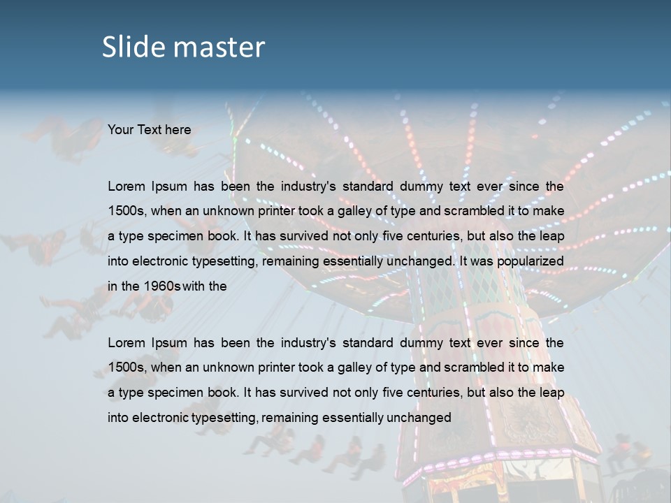 A Merry Go Round Ride With People On It PowerPoint Template
