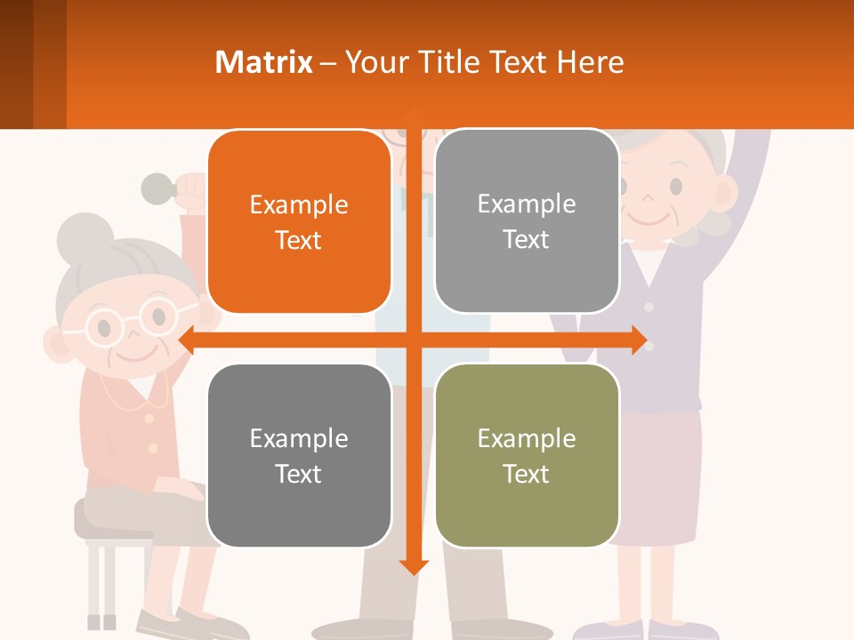 An Elderly Couple Exercising With Dumbbells And An Elderly Woman PowerPoint Template