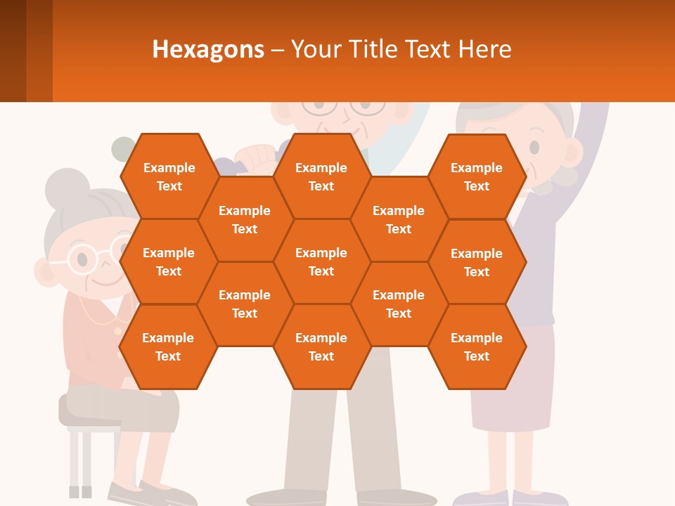 An Elderly Couple Exercising With Dumbbells And An Elderly Woman PowerPoint Template