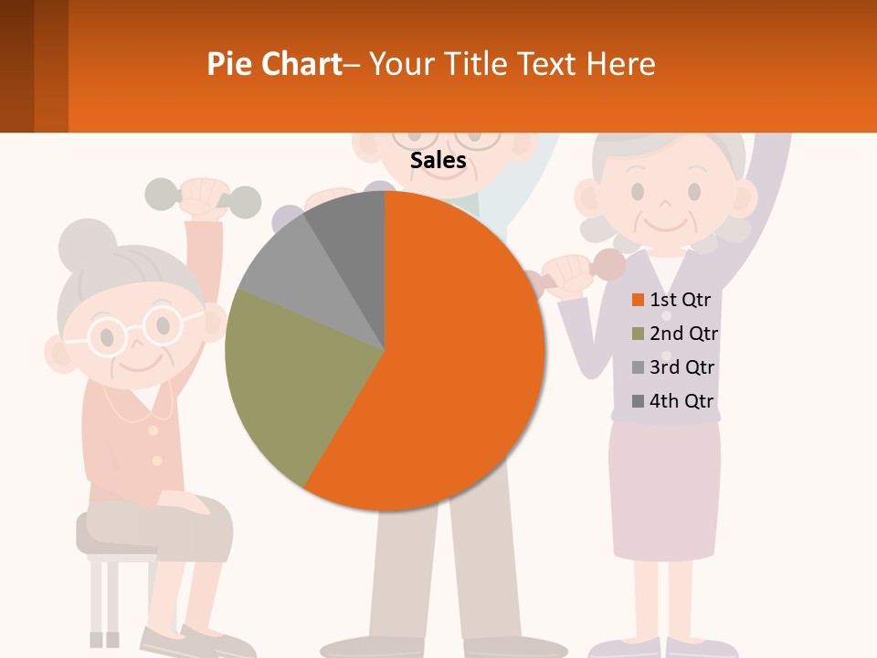 An Elderly Couple Exercising With Dumbbells And An Elderly Woman PowerPoint Template