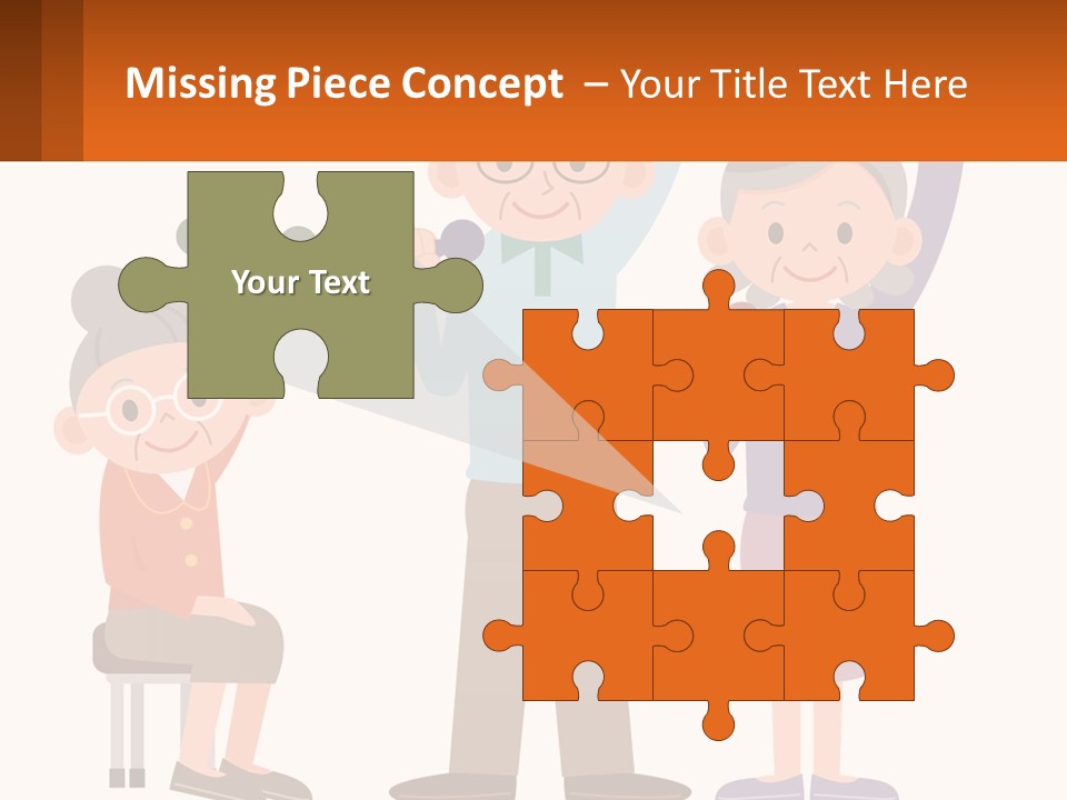 An Elderly Couple Exercising With Dumbbells And An Elderly Woman PowerPoint Template