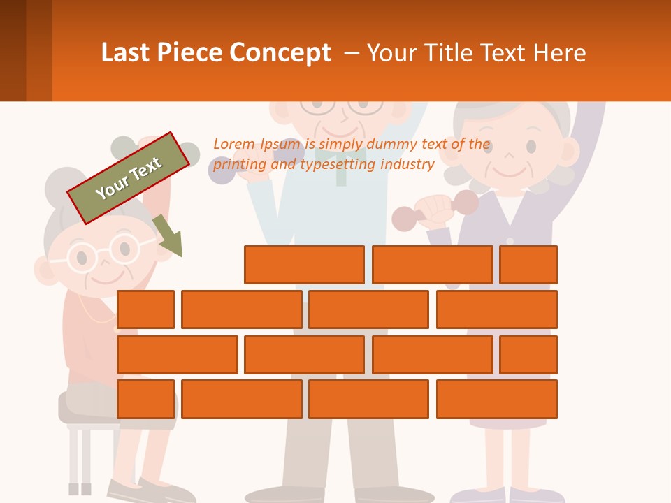 An Elderly Couple Exercising With Dumbbells And An Elderly Woman PowerPoint Template