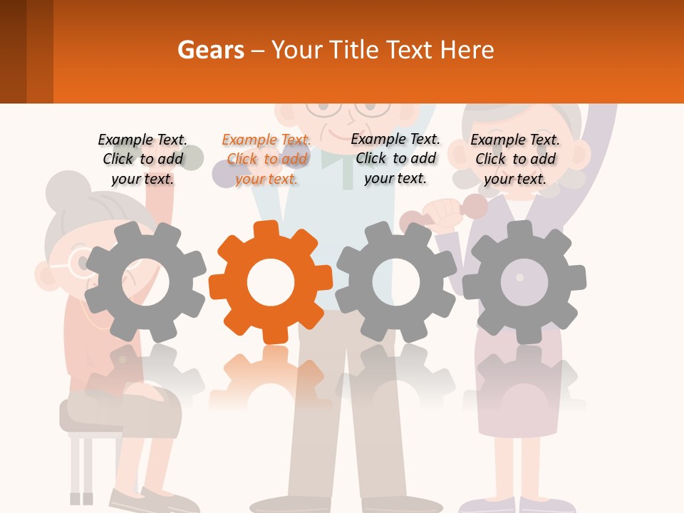 An Elderly Couple Exercising With Dumbbells And An Elderly Woman PowerPoint Template