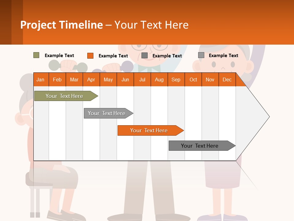 An Elderly Couple Exercising With Dumbbells And An Elderly Woman PowerPoint Template