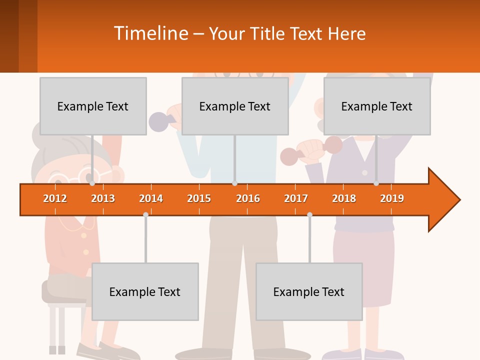 An Elderly Couple Exercising With Dumbbells And An Elderly Woman PowerPoint Template