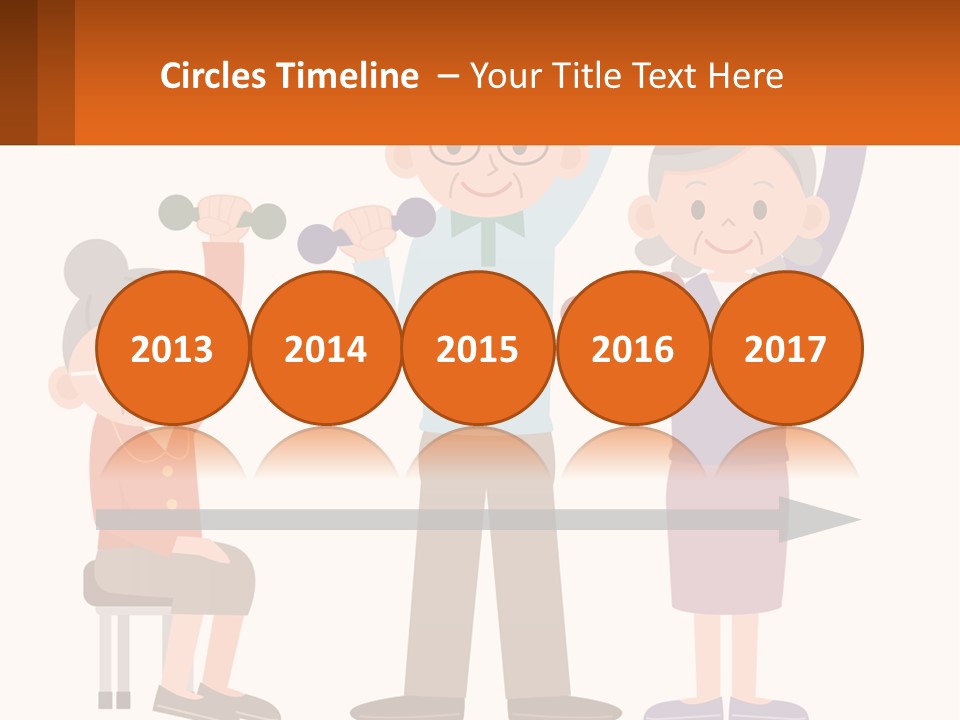 An Elderly Couple Exercising With Dumbbells And An Elderly Woman PowerPoint Template