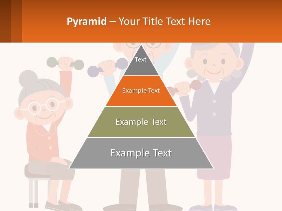 An Elderly Couple Exercising With Dumbbells And An Elderly Woman PowerPoint Template