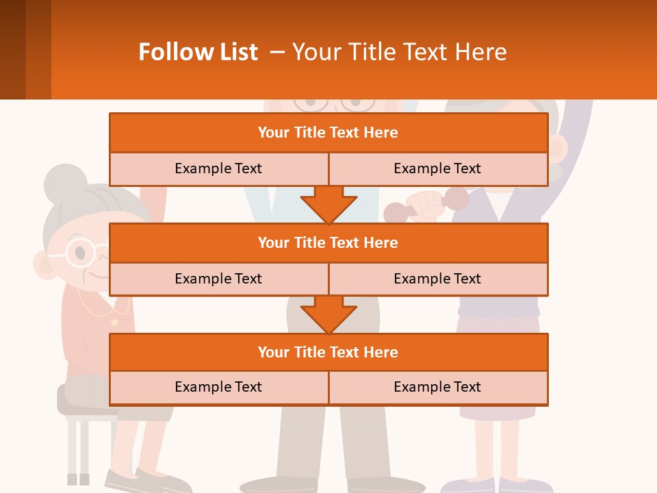 An Elderly Couple Exercising With Dumbbells And An Elderly Woman PowerPoint Template