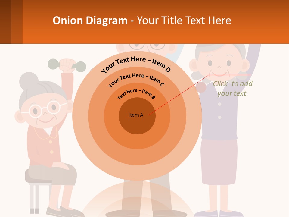 An Elderly Couple Exercising With Dumbbells And An Elderly Woman PowerPoint Template