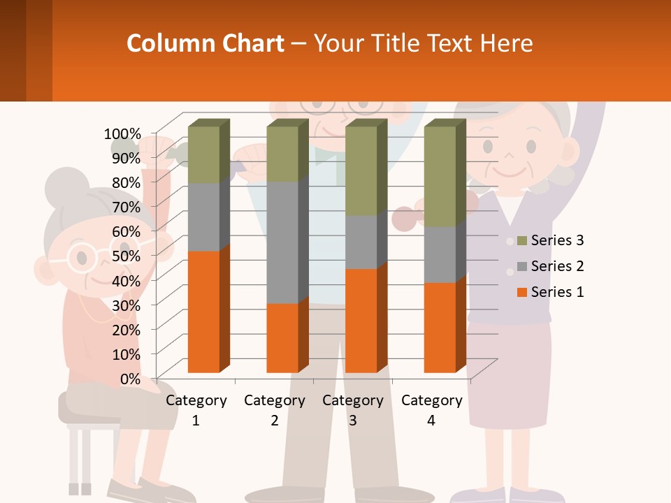 An Elderly Couple Exercising With Dumbbells And An Elderly Woman PowerPoint Template