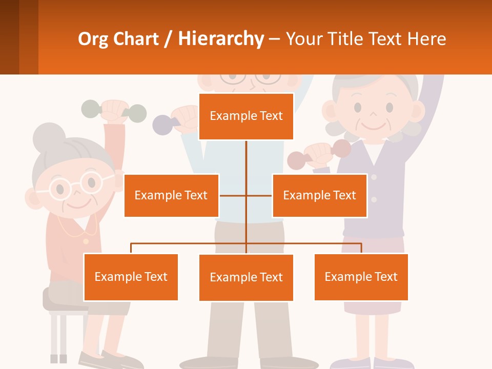 An Elderly Couple Exercising With Dumbbells And An Elderly Woman PowerPoint Template