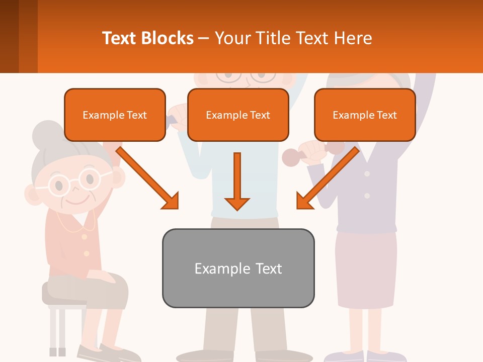 An Elderly Couple Exercising With Dumbbells And An Elderly Woman PowerPoint Template
