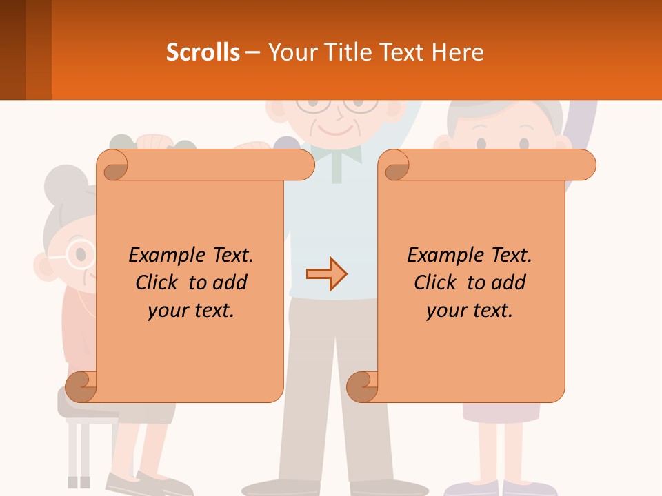 An Elderly Couple Exercising With Dumbbells And An Elderly Woman PowerPoint Template