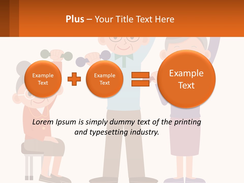 An Elderly Couple Exercising With Dumbbells And An Elderly Woman PowerPoint Template