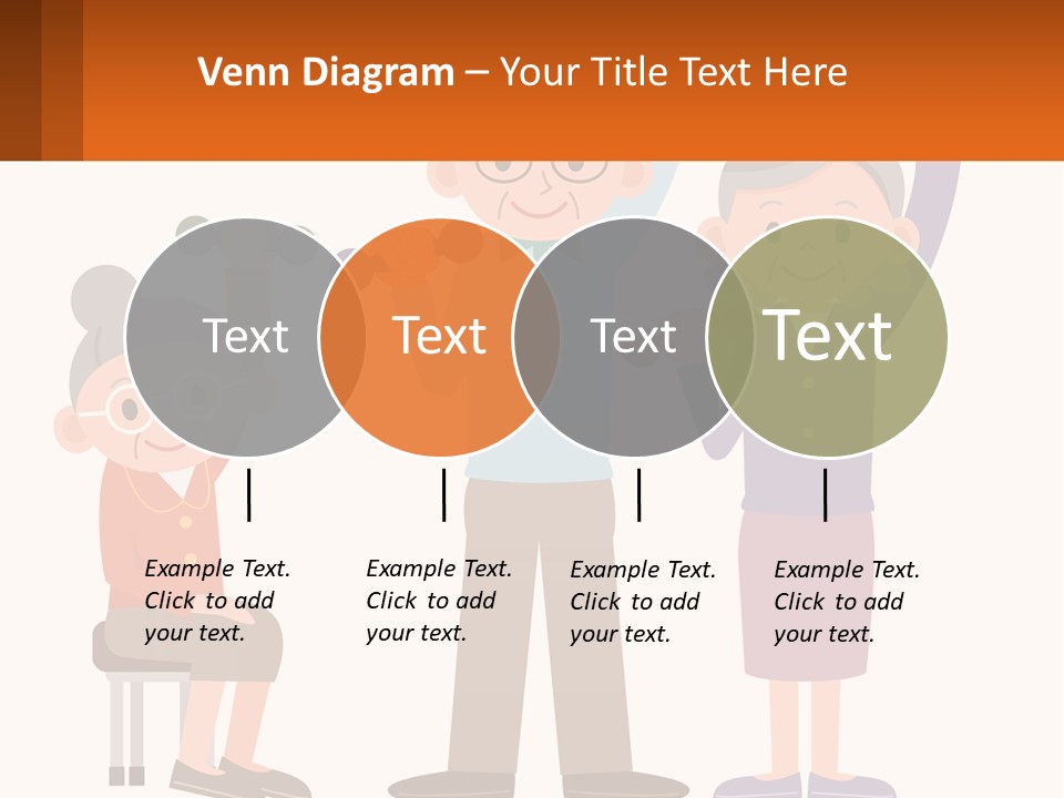 An Elderly Couple Exercising With Dumbbells And An Elderly Woman PowerPoint Template