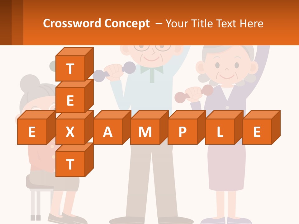 An Elderly Couple Exercising With Dumbbells And An Elderly Woman PowerPoint Template