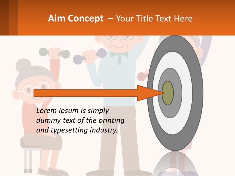 An Elderly Couple Exercising With Dumbbells And An Elderly Woman PowerPoint Template