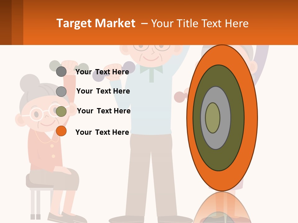 An Elderly Couple Exercising With Dumbbells And An Elderly Woman PowerPoint Template