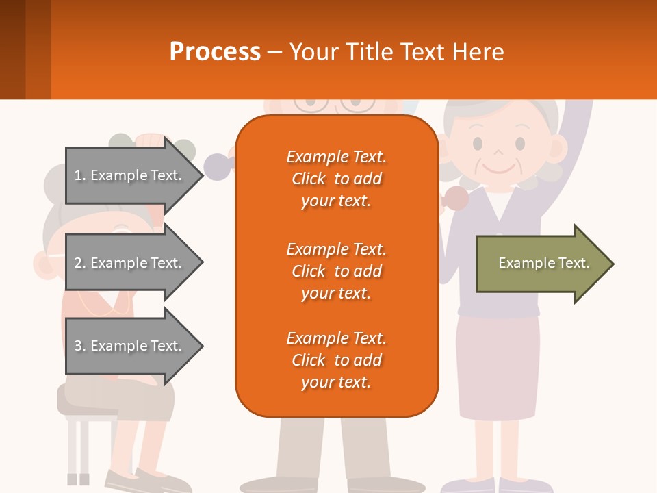 An Elderly Couple Exercising With Dumbbells And An Elderly Woman PowerPoint Template