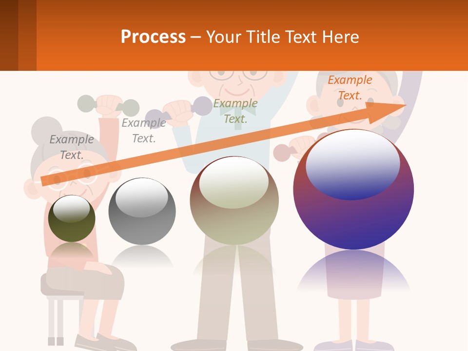 An Elderly Couple Exercising With Dumbbells And An Elderly Woman PowerPoint Template