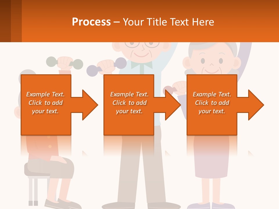 An Elderly Couple Exercising With Dumbbells And An Elderly Woman PowerPoint Template