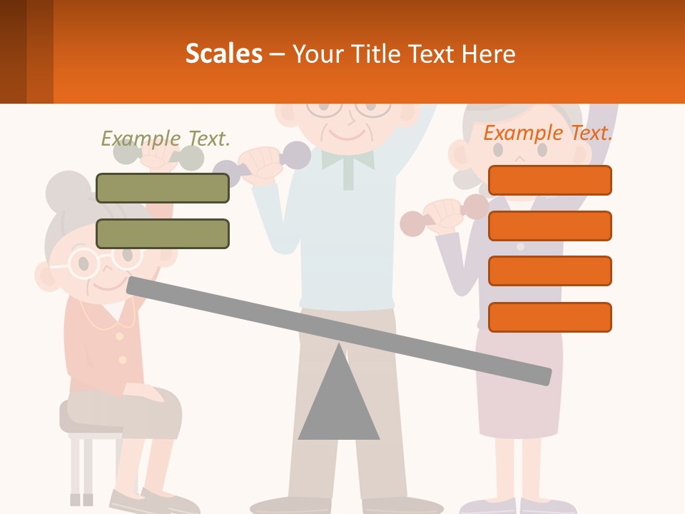 An Elderly Couple Exercising With Dumbbells And An Elderly Woman PowerPoint Template