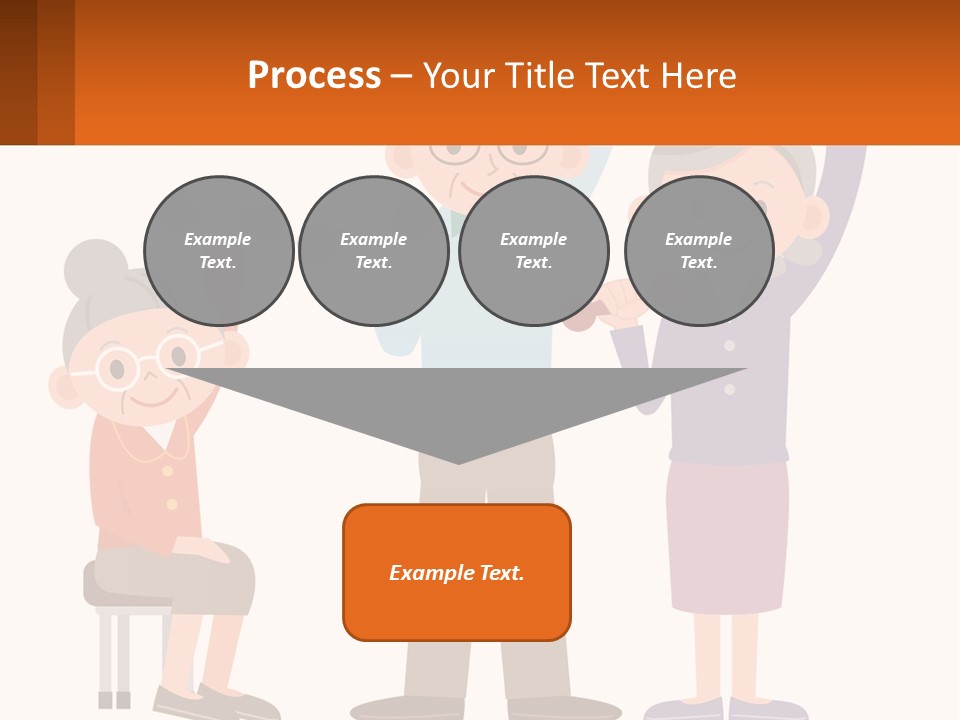 An Elderly Couple Exercising With Dumbbells And An Elderly Woman PowerPoint Template