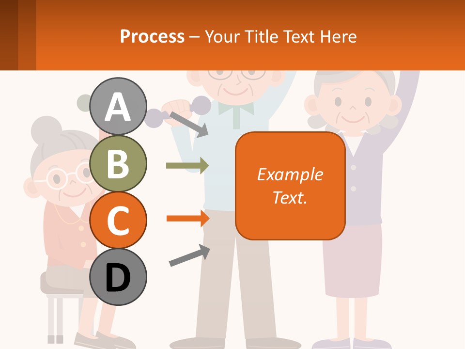 An Elderly Couple Exercising With Dumbbells And An Elderly Woman PowerPoint Template