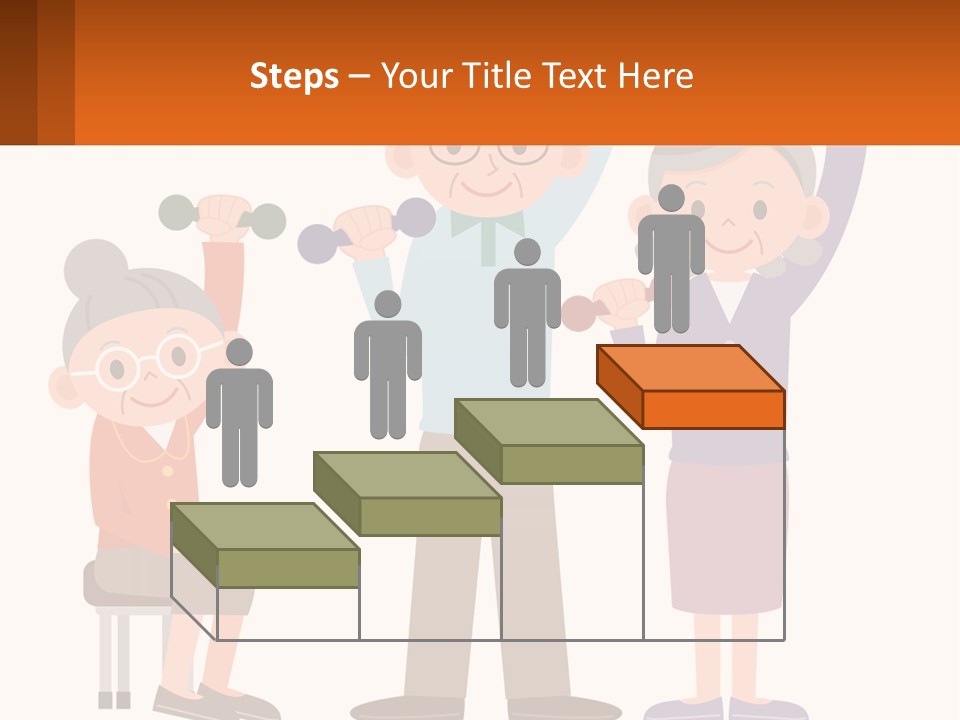 An Elderly Couple Exercising With Dumbbells And An Elderly Woman PowerPoint Template