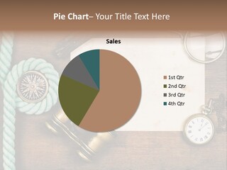 A Wooden Table Topped With A Paper And A Compass PowerPoint Template