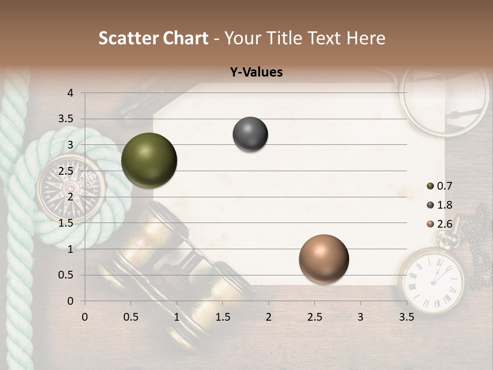 A Wooden Table Topped With A Paper And A Compass PowerPoint Template