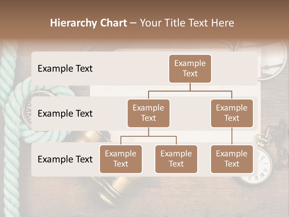 A Wooden Table Topped With A Paper And A Compass PowerPoint Template