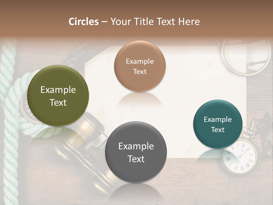 A Wooden Table Topped With A Paper And A Compass PowerPoint Template
