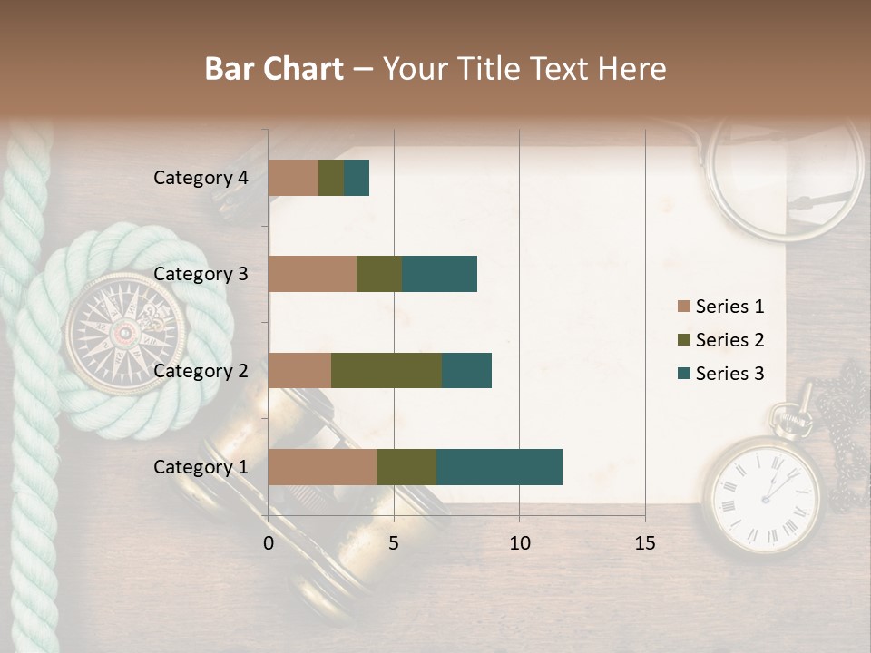 A Wooden Table Topped With A Paper And A Compass PowerPoint Template