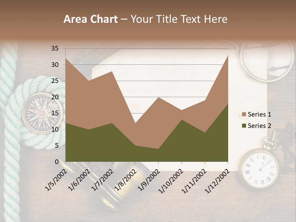 A Wooden Table Topped With A Paper And A Compass PowerPoint Template