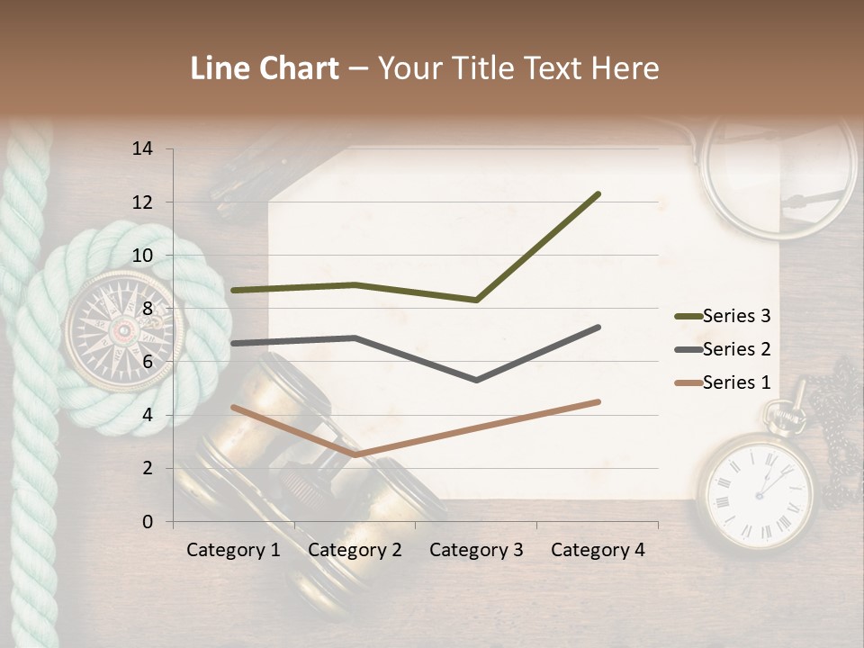 A Wooden Table Topped With A Paper And A Compass PowerPoint Template
