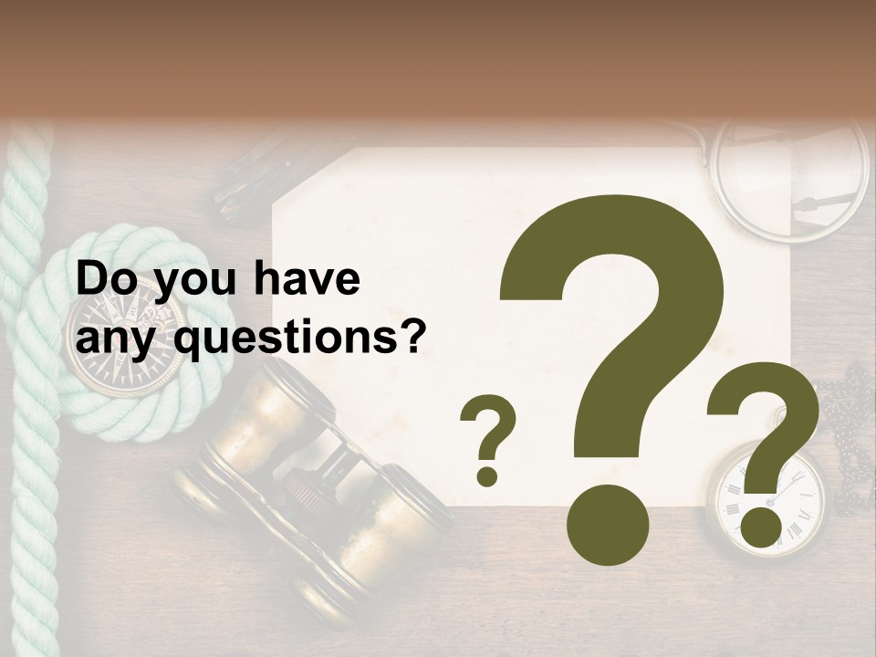 A Wooden Table Topped With A Paper And A Compass PowerPoint Template