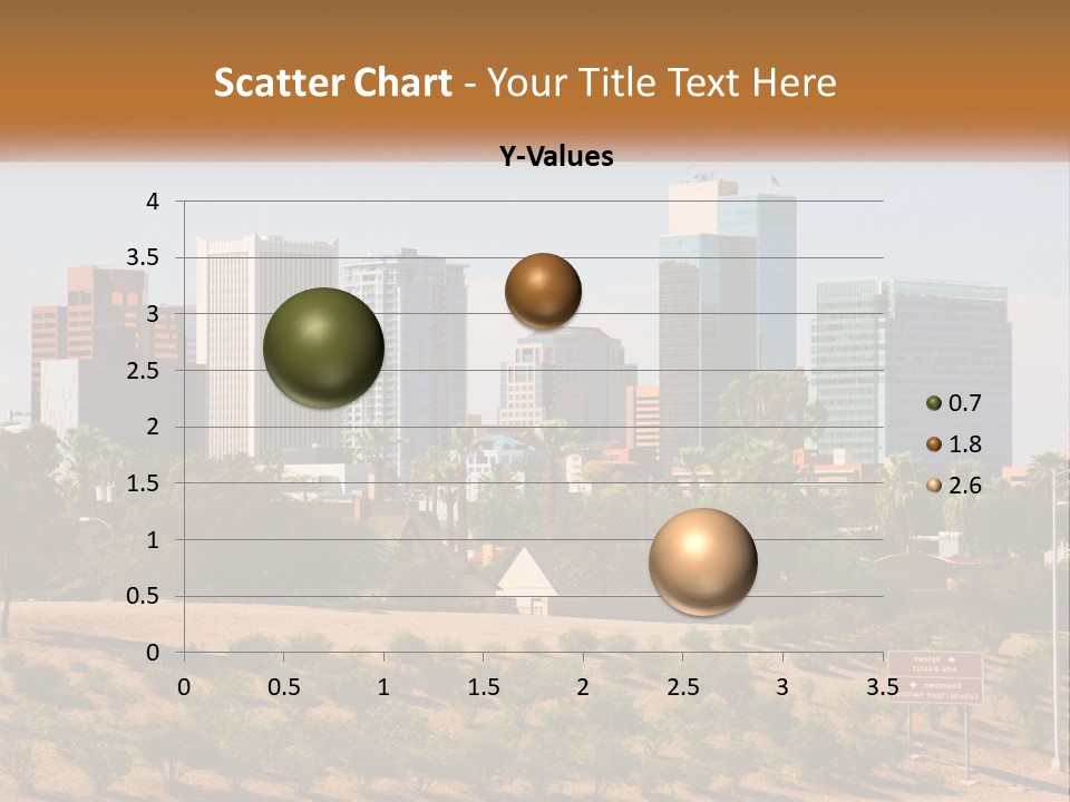 A City Skyline With Palm Trees In The Foreground PowerPoint Template