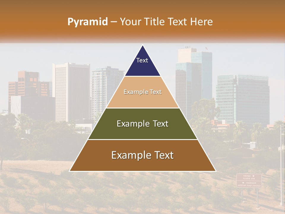A City Skyline With Palm Trees In The Foreground PowerPoint Template